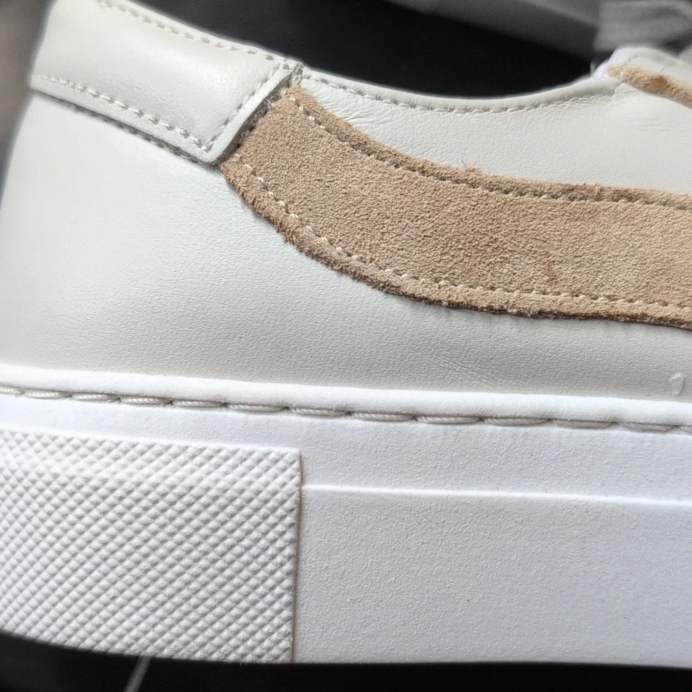Able White Sneakers with Tan Suede Accent - Picture 6 of 12